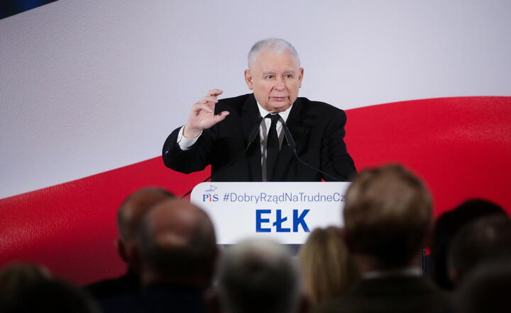 Jarosław Kaczyński w Ełku / autor: PAP