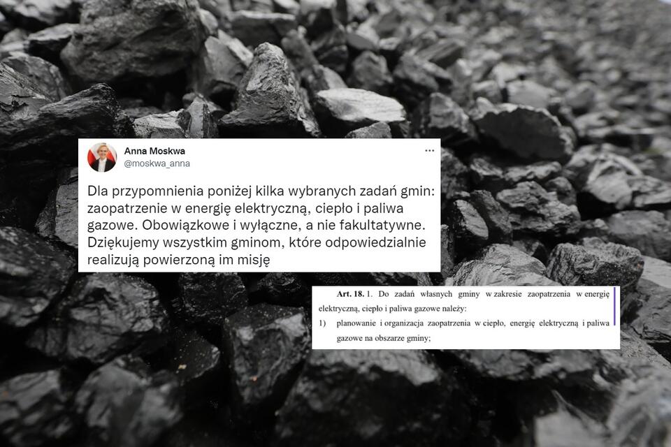 Węgiel w punkcie selektywnej zbiórki odpadów komunalnych w Otwocku, w placówce odbyło się spotkanie dot. oferty PGE oraz sprzedaży węgla przez spółki samorządowe / autor: PAP/Paweł Supernak; Twitter/Anna Moskwa