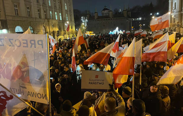 Styczniowy protest w Krakowie / autor: Fratria
