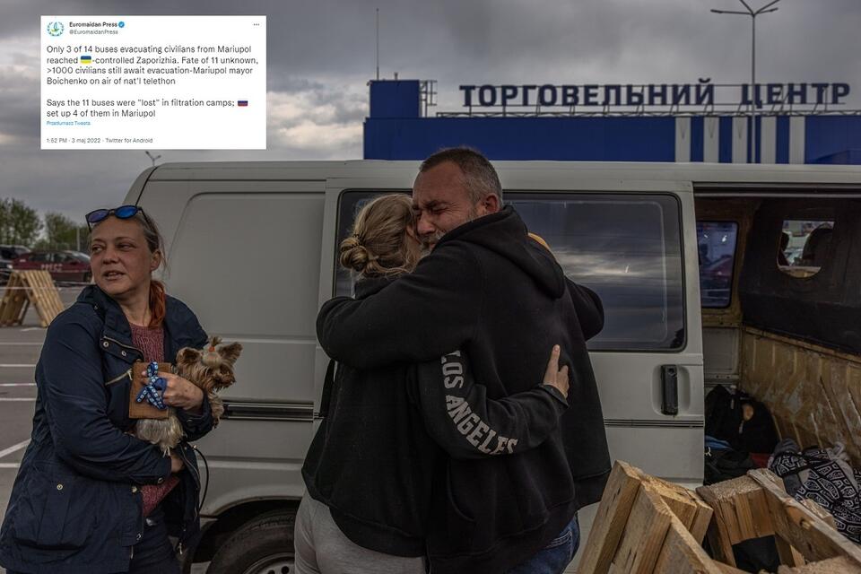 Mieszkańcy Mariupola ewakuowani do Zaporoża / autor: PAP/EPA