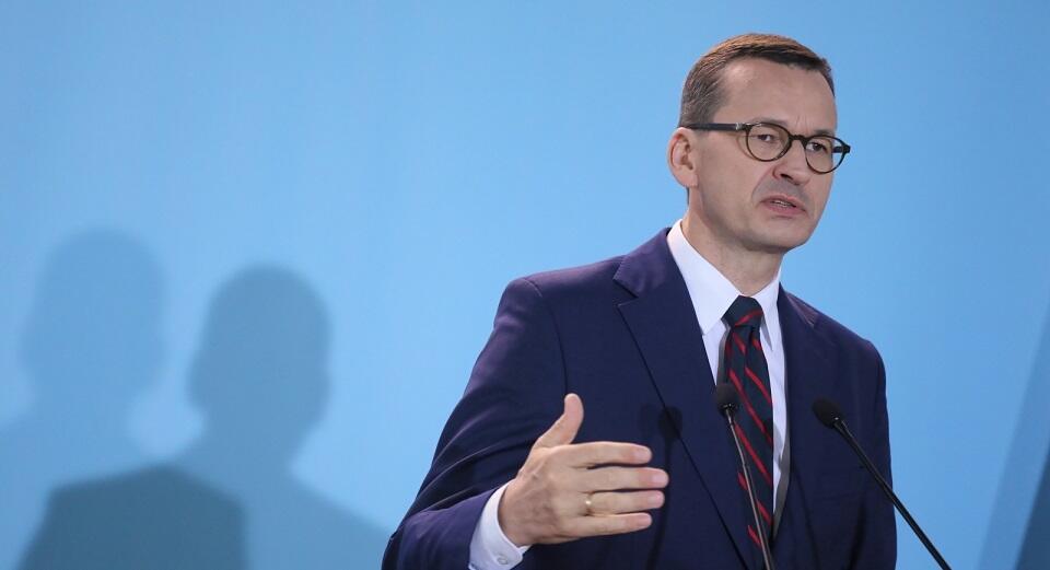 Premier Mateusz Morawiecki po spotkaniu z klubami parlamentarnymi ws. sytuacji na Białorusi / autor: PAP/Paweł Supernak