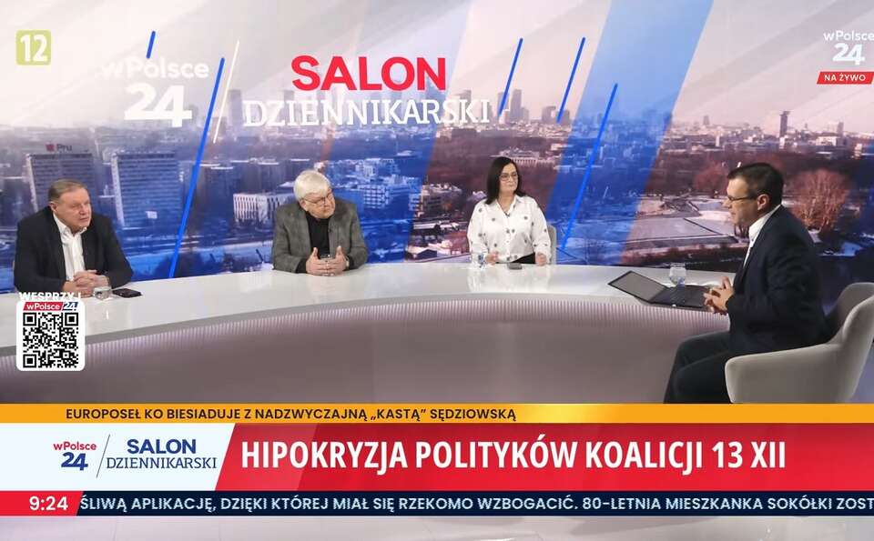 "Salon Dziennikarski" na antenie Telewizji wPolsce24 / autor: YT:  TV wPolsce24