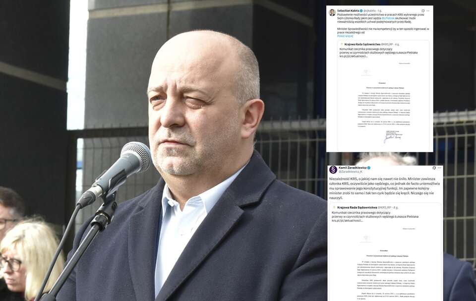 Sędzia Łukasz Piebiak na proteście / autor: Fratria/X