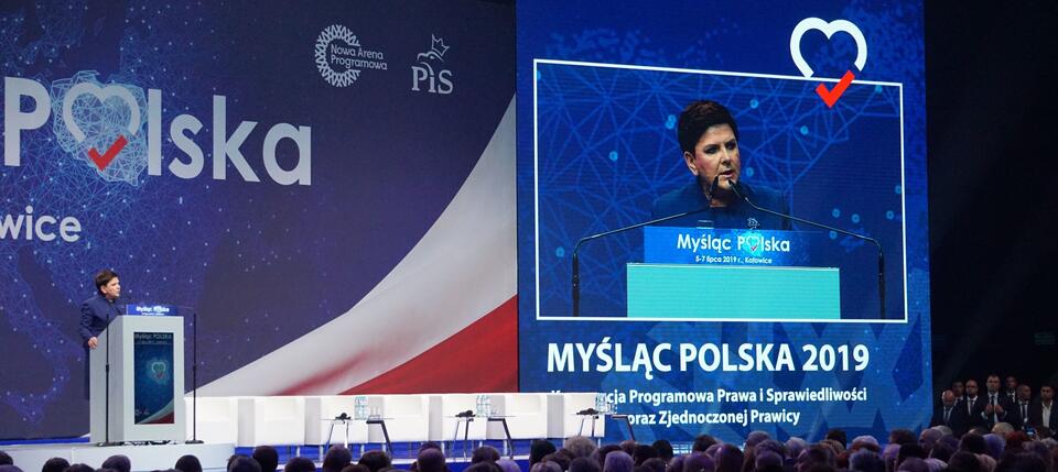 Premier Beata Szydło na katowickiej Konwencji Programowej PiS, lipiec 2019 roku / autor: wPolityce.pl