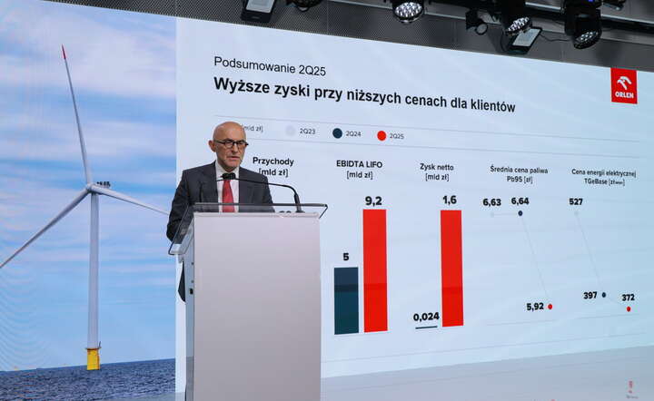 rezes Orlenu Ireneusz Fąfara podczas konferencji prasowej zarządu Orlenu / autor: PAP/Paweł Supernak