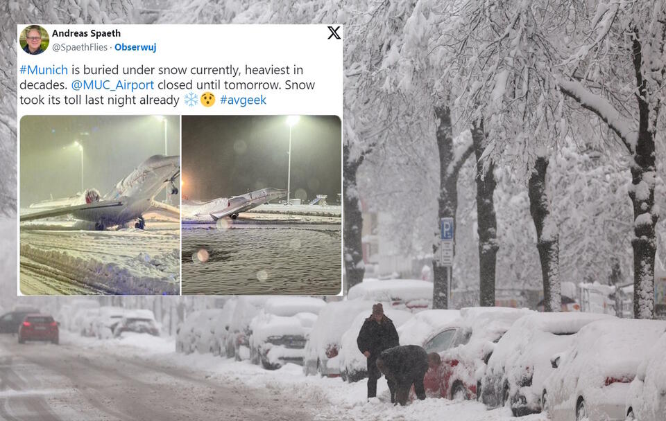 Atak zimy w Niemczech / autor: PAP/EPA/ANNA SZILAGYI/X: @SpaethFlies