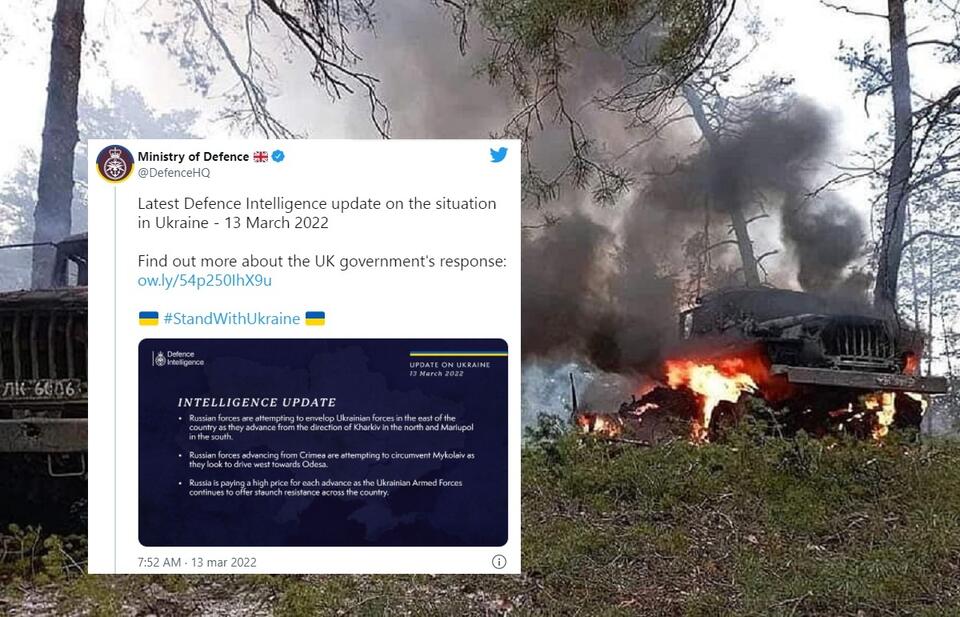  Zniszczony rosyjski sprzęt na terenie Ukrainy / autor: PAP/DSNS; Twitter
