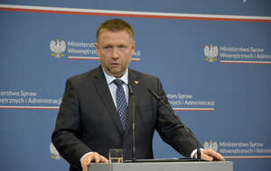 Marcin Kierwiński podczas konferencji prasowej w MSWiA / autor: Fratria