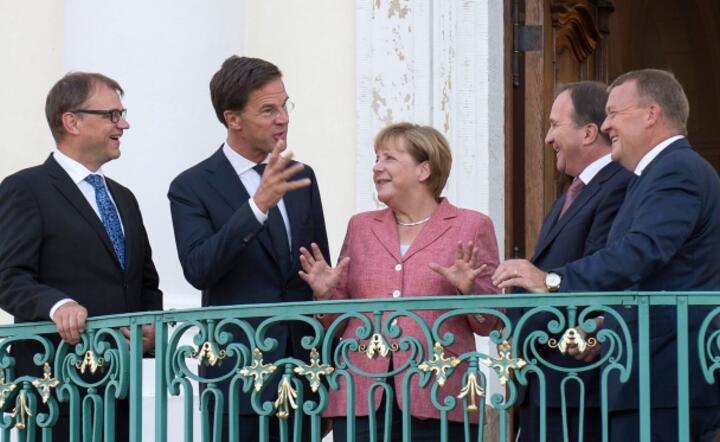 Kanclerz Angela Merkel na spotkaniu z szefami rządów państ skandynawskich na zamku Mesenberg w Niemczech, 26 sierpnia, fot. PAP/ EPA/GUIDO BERMANN/GERMAN FEDERAL GOVERNMENT