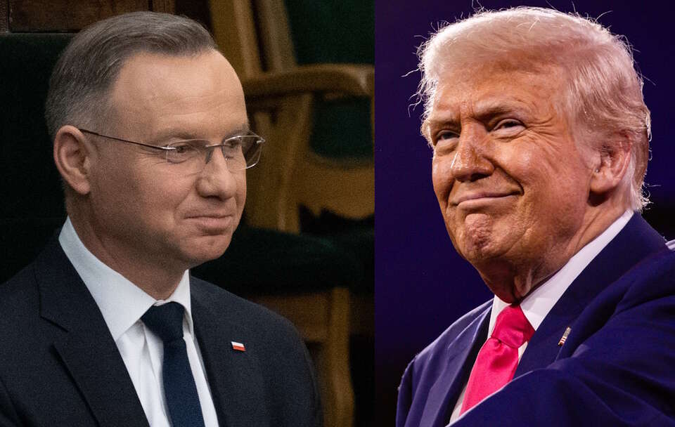 Prezydenci Andrzej Duda i Donald Trump / autor: Fratria/PAP/EPA/SAMUEL CORUM / POOL