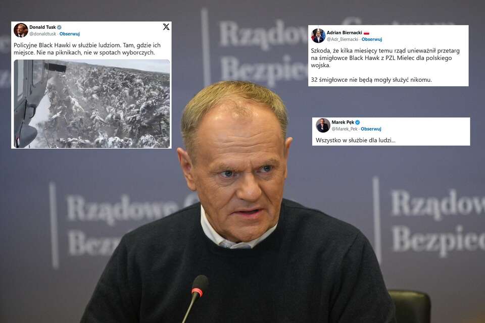 Tusk używa Black Hawka do atakowania rywali. "Propagandówka"