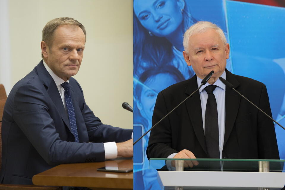 Donald Tusk, Jarosław Kaczyński  / autor: fratria 