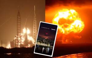 Wybuch rakiety Jeffa Bezosa na florydzkim Cape Canaveral uwieczniony na nagraniach / autor: X/NASASpaceflight/SpaceflightNow/FoxNews