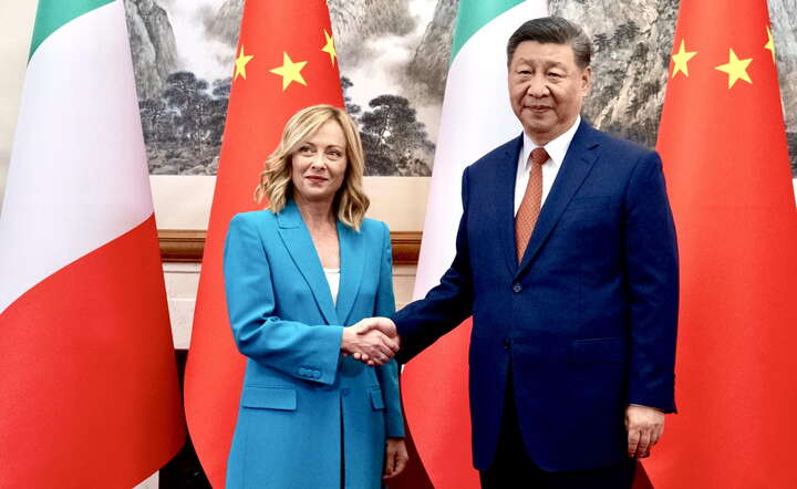 Przywódca Chin Xi Jinping po spotkaniu z premier Włoch Giorgią Meloni / autor: PAP/EPA/FILIPPO ATTILI/ PALAZZO CHIGI PRESS OFFICE HANDOUT