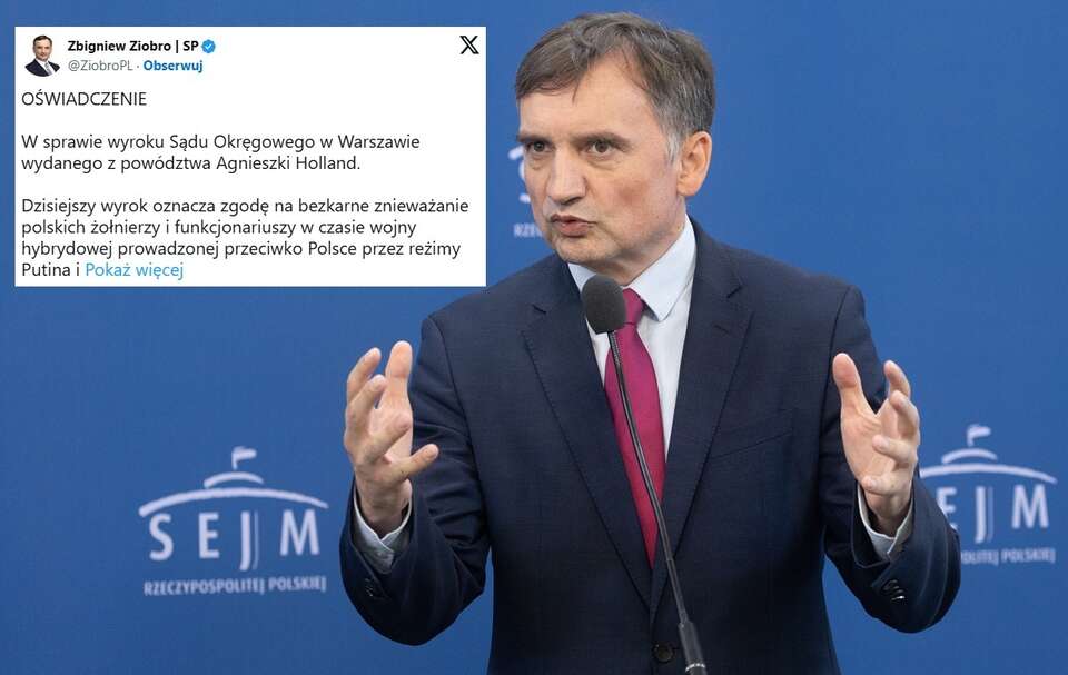 Ziobro musi przeprosić Holland / autor: Fratria