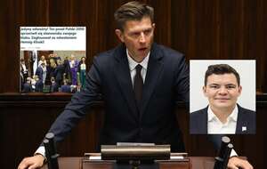 Ryszard Petru na mównicy sejmowej, Adam Gomoła oraz artykuł portalu wPolityce.pl / autor: PAP/Albert Zawada/Adrian Grycuk/Adamos44/CC/Wikimedia Commons/wPolityce