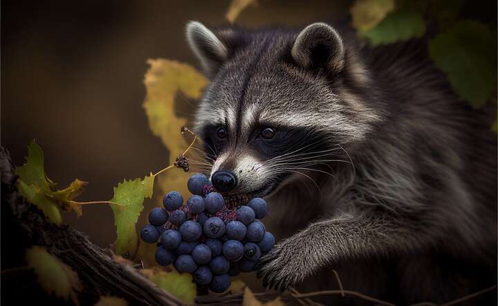 Szopy w naturze nie pogardzą słodkimi gronami / autor: Pixabay