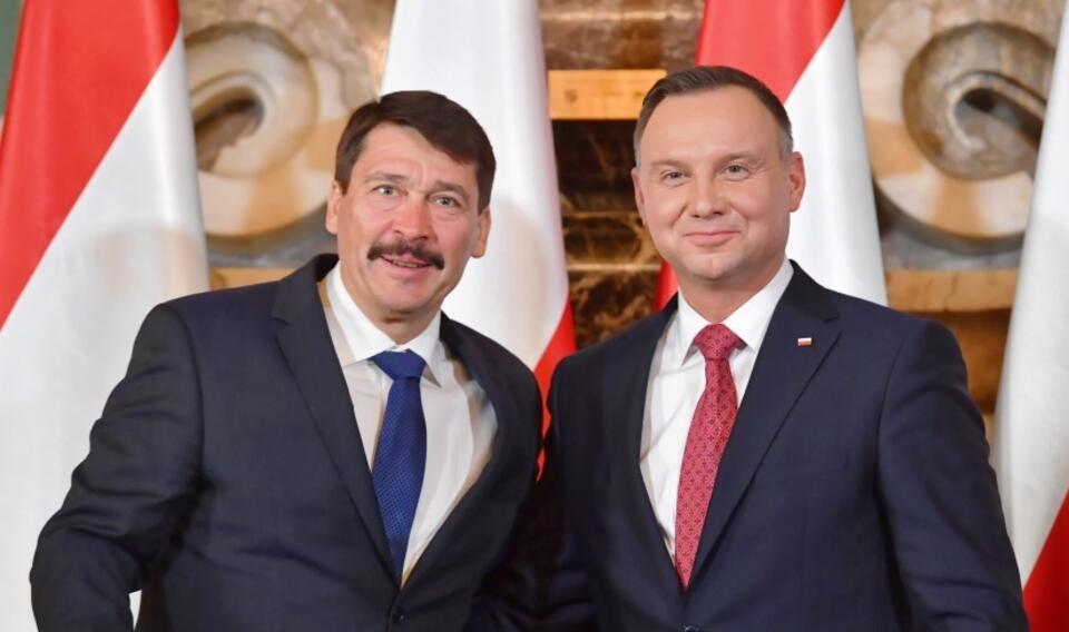 Prezydent Andrzej Duda oraz prezydent Węgier Janos Ader / autor: PAP/Piotr Polak