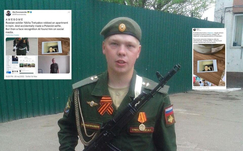 Rosyjski żołnierz i "miłośnik selfie" / autor: Twitter/@IAPonomarenko