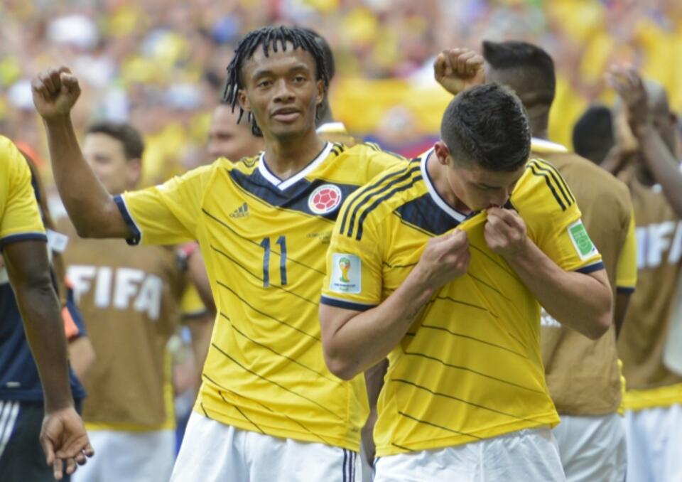 Fot. PAP/EPA/James Rodriguez po strzelonej bramce