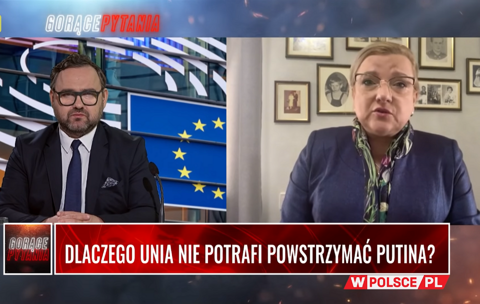 Red. Wojciech Biedroń i europoseł PiS Beata Kempa (Solidarna Polska) / autor: Telewizja wPolsce.pl