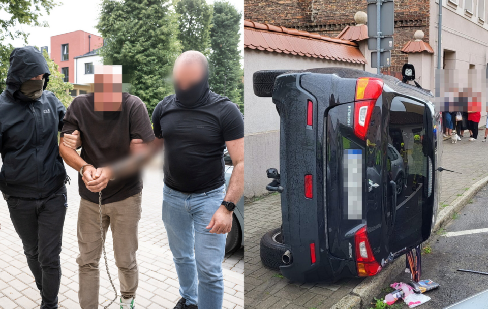 Doprowadzenie do Prokuratury Rejonowej w Chełmnie 56-latka podejrzanego o spowodowanie wypadku / autor: PAP/Tytus Żmijewski/KW Policji Bydgoszcz