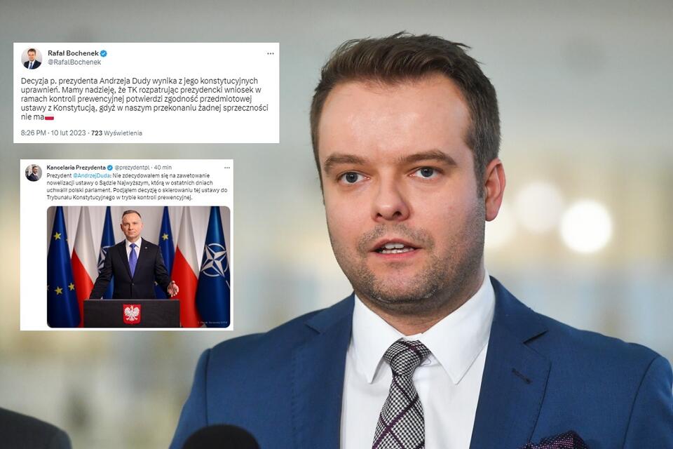 Rzecznik prasowy Prawa i Sprawiedliwości Rafał Bochenek / autor: PAP/Piotr Nowak; Twitter