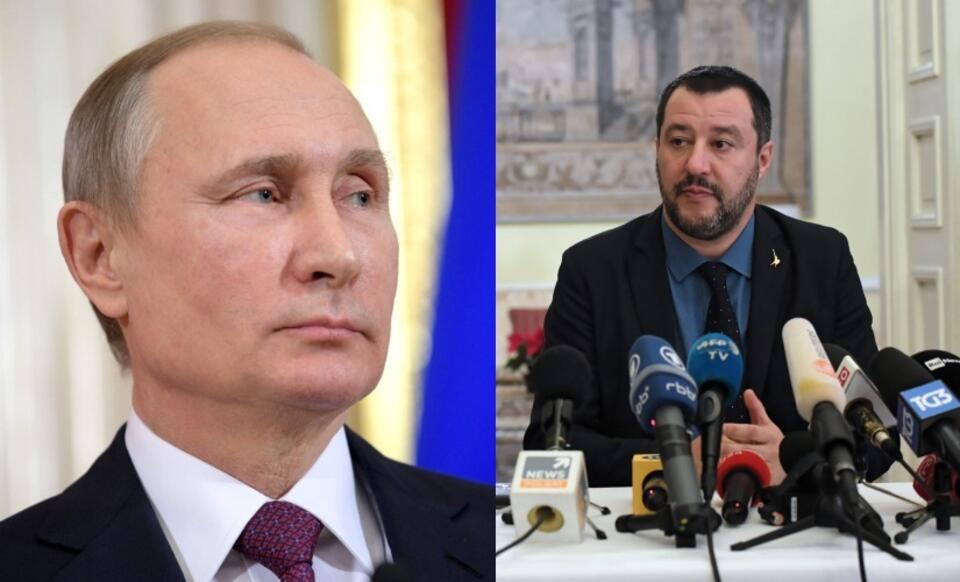 Władimir Putin/ Matteo Salvini  / autor: screen YT/PAP/Radek Pietruszka