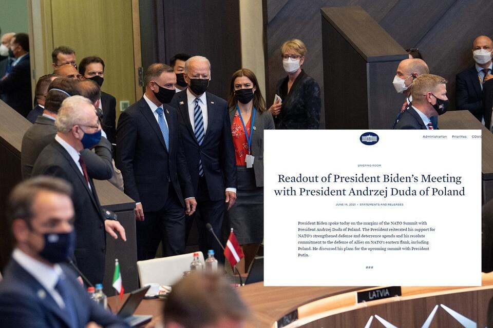 Prezydent RP Andrzej Duda i prezydent USA Joe Biden podczas szczytu NATO w Brukseli / autor: Twitter/Krzysztof Szczerski; whitehouse.gov