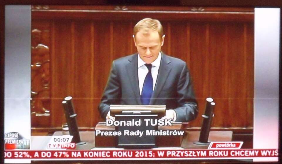 Premier Donald Tusk w czasie expose. Fot. wPolityce.pl