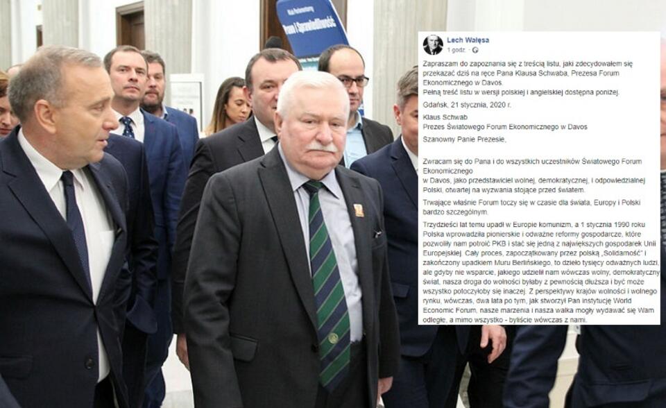 Lech Wałęsa  / autor: fratria/screen FB