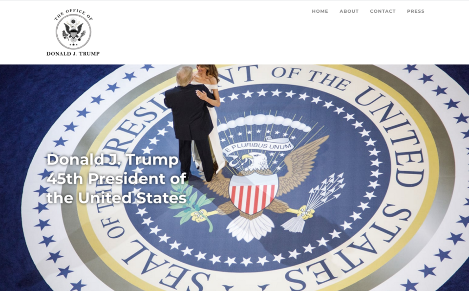 Strona internetowa byłego prezydenta USA Donalda Trumpa / autor: 45office.com