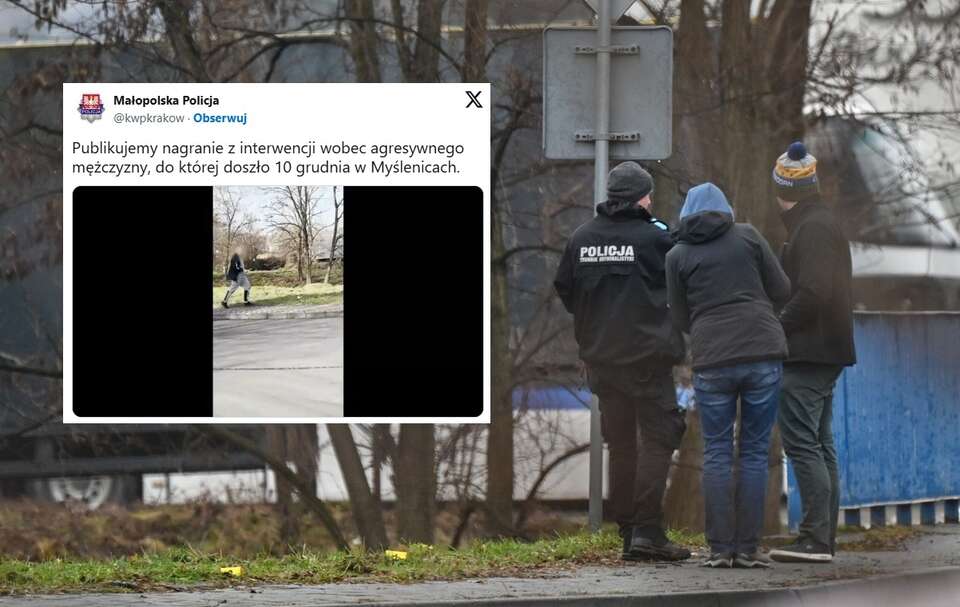 Policja opublikowała nagranie z interwencji, która zakończyła się śmiercią nożownika. / autor: PAP/Art Service