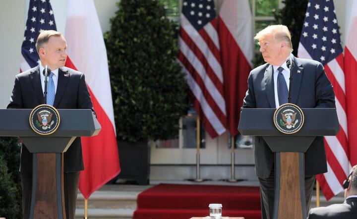 Prezydent RP Andrzej Duda oraz prezydent Stanów Zjednoczonych Donald Trump / autor: PAP/Leszek Szymański