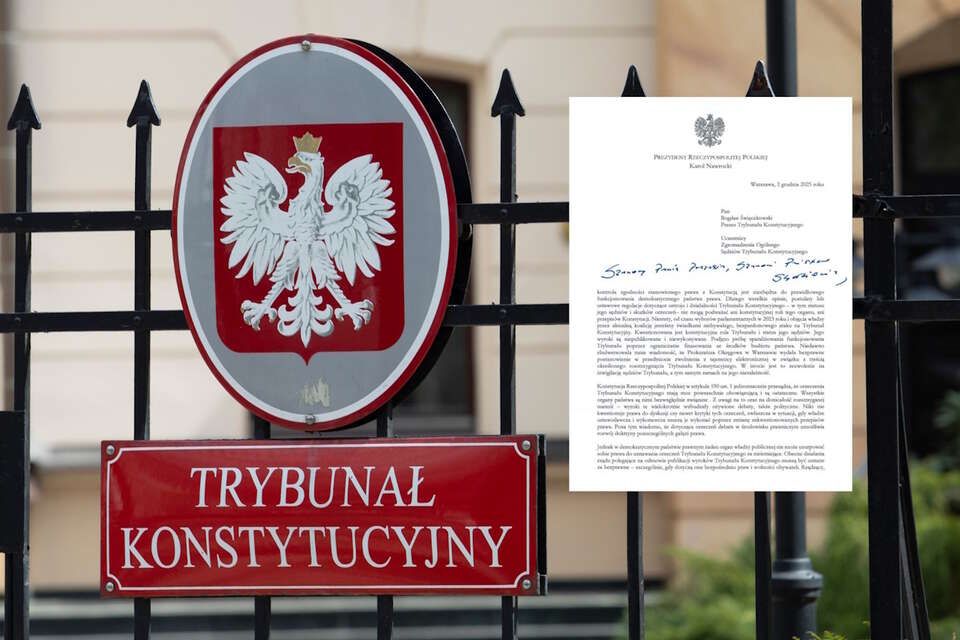 Trybunał Konstytucyjny/List prezydenta Nawrockiego do TK  / autor: Fratria/TK (screen)