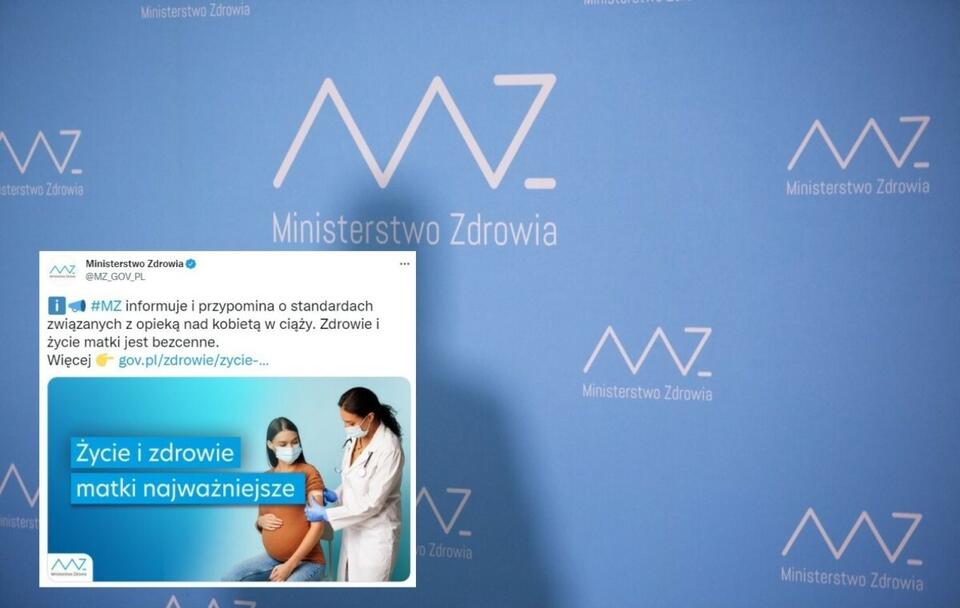 MZ zabiera głos: "Życie i zdrowie matki najważniejsze" / autor: Fratria; Twitter/Ministerstwo Zdrowia (screenshot)