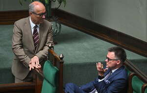 Włodzimierz Czarzasty i Szymon Hołownia w Sejmie / autor: PAP/Radek Pietruszka