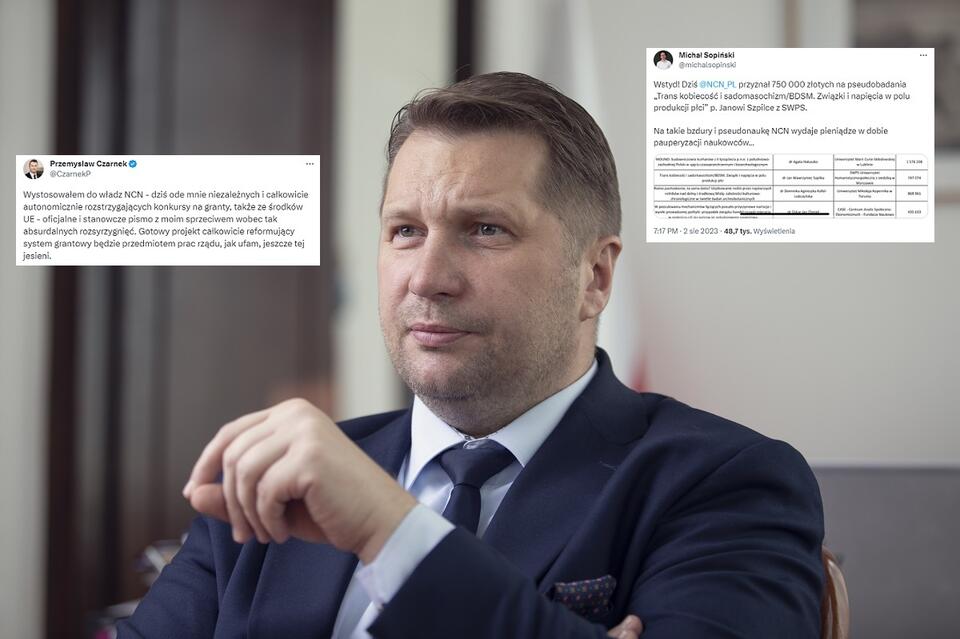 Szef MEiN prof. Przemysław Czarnek reaguje po doniesieniach ws. jednej z decyzji NCN / autor: Fratria/Twitter