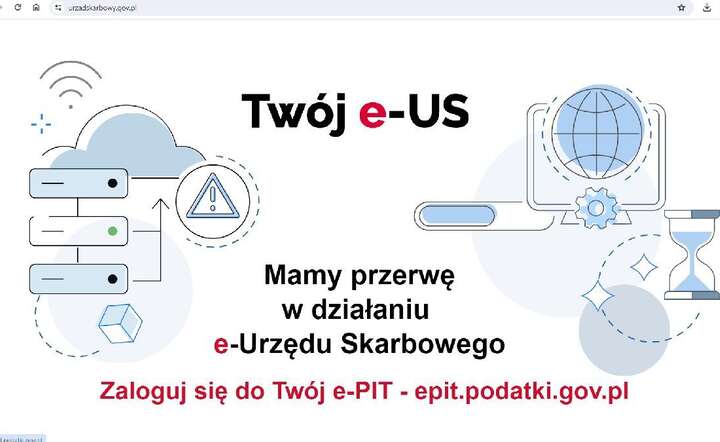 Taki komunikat widzą dziś osoby próbujące skorzystać ze strony https://urzadskarbowy.gov.pl/ / autor: https://urzadskarbowy.gov.pl/ screen
