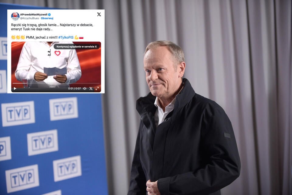 Donald Tusk w TVP / autor: PAP/Marcin Obara/X