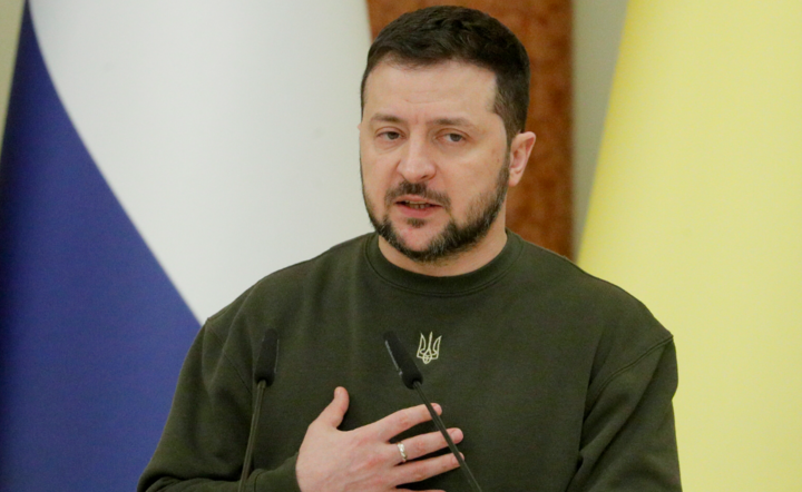 prezydent Ukrainy Wołodymyr Zełenski / autor: PAP/EPA/SERGEY DOLZHENKO