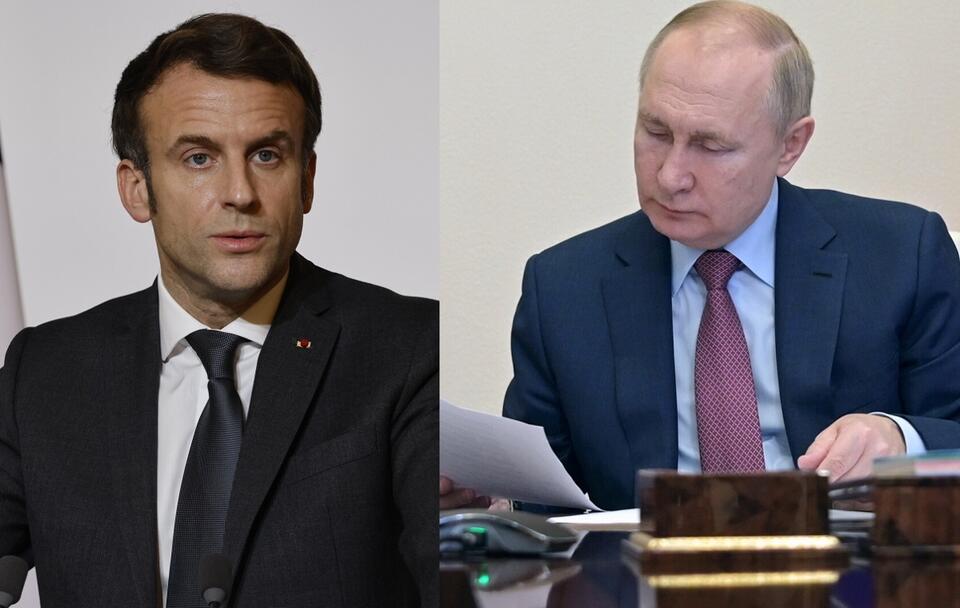 Emmanuel Macron/Władimir Putin / autor: PAP/EPA