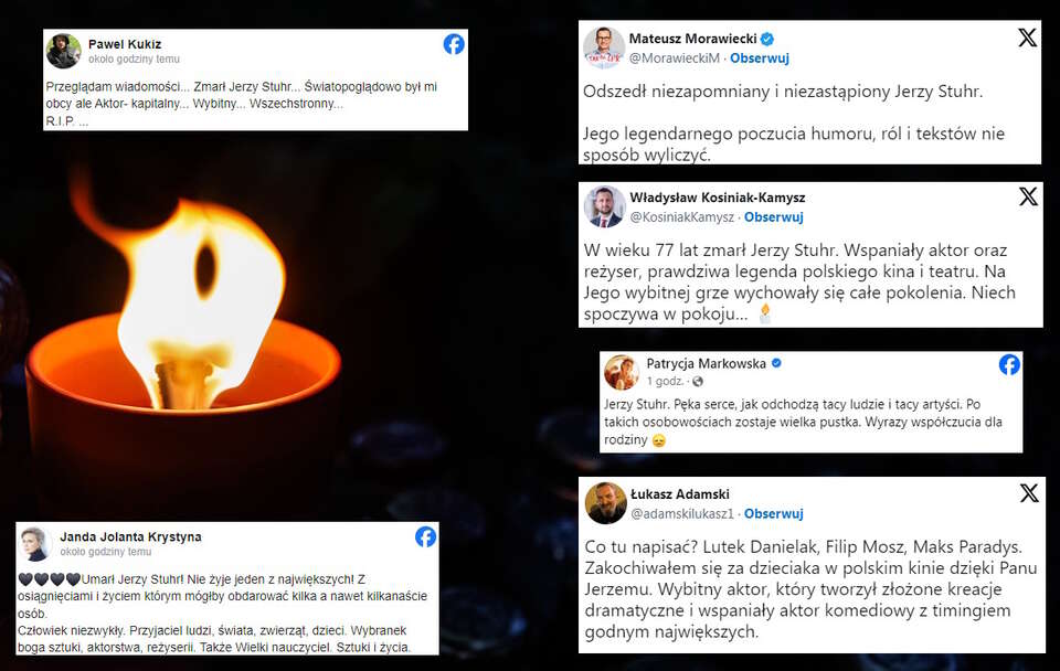 Śmierć Jerzego Stuhra poruszyła media społecznościowe