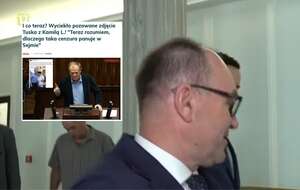 Politycy KO bagatelizują zdjęcie Tuska z Kamilą L. (w tle Marek Sowa z KO) / autor: wPolsce24