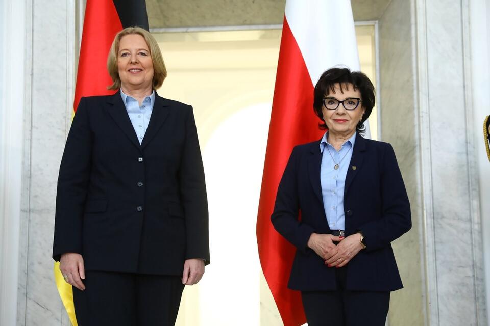 Przewodnicząca Bundestagu Barbel Bas i marszałek Sejmu Elżbieta Witek / autor: PAP/Rafał Guz