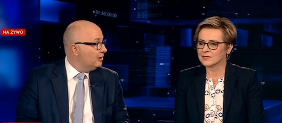 Robert Kropiwnicki (PO), Jadwiga Wiśniewska (PiS) / autor: TVP Info