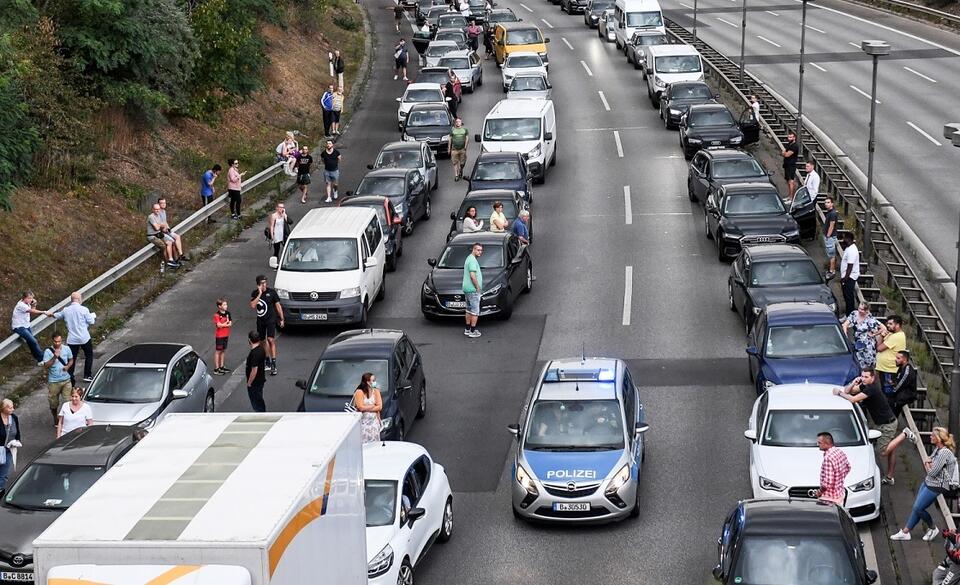 Wypadek na autostradzie w Niemczech / autor: PAP/EPA