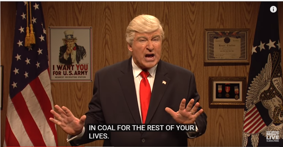 Alec Baldwin jako Donald Trump w SNL/screenshot YouTube