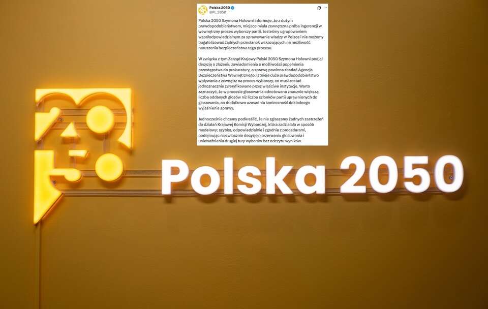 Polska 2050 zawiadamia prokuraturę ws. wyborów w partii!