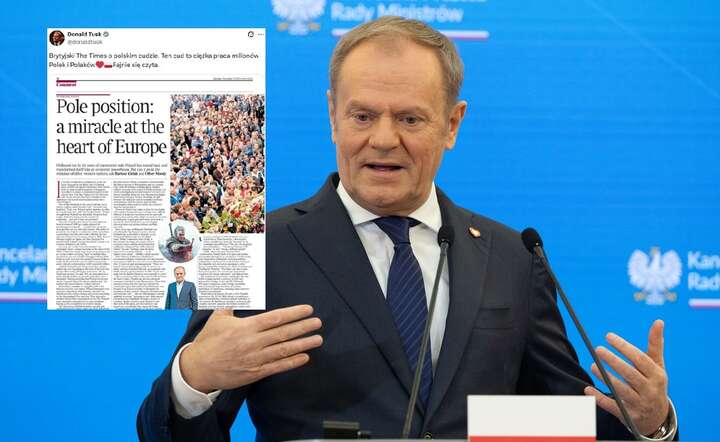 Polska to Tusk - zdają się mówić autorzy tekstu w brytyjskiej prasie / autor: Fratria / Andrzej Wiktor / X - screen